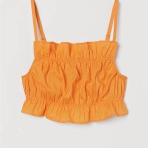 100% cotton H&M orange crop top , brand new with tag